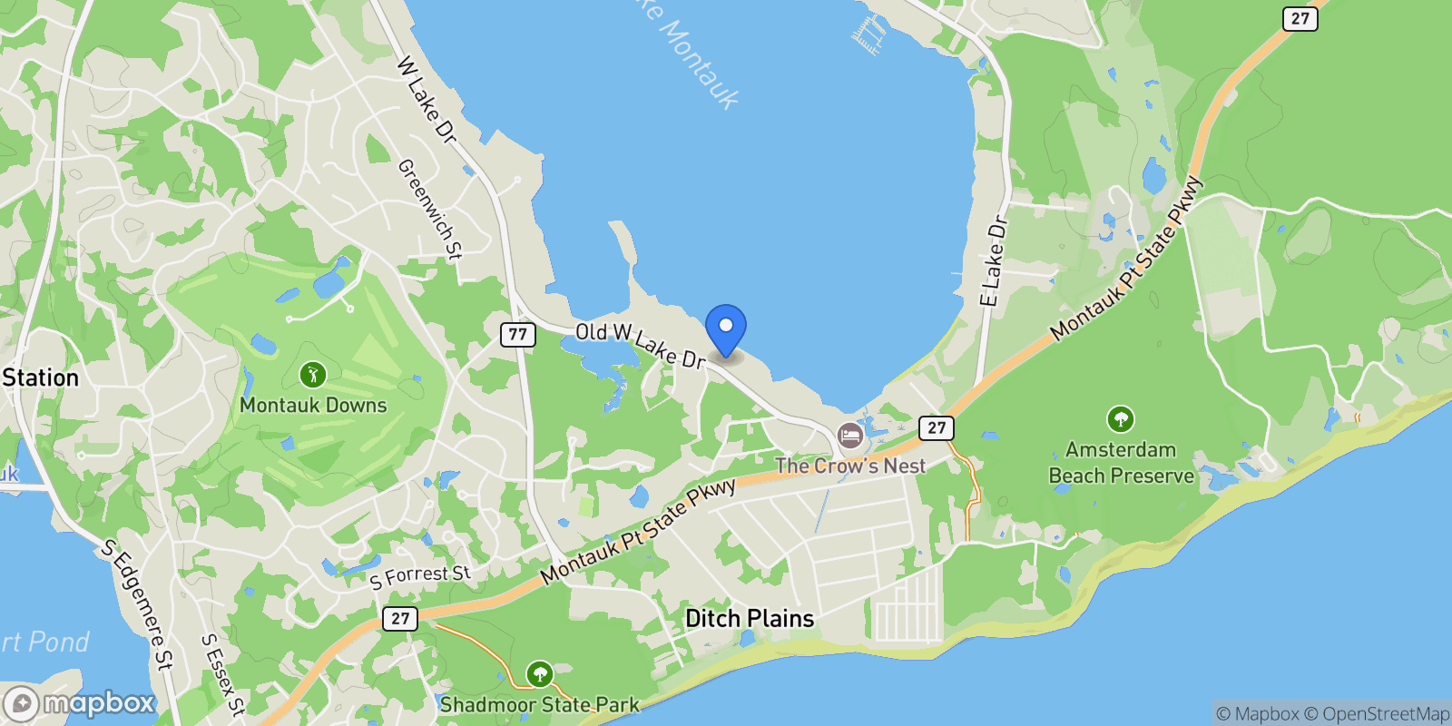 Map showing 80 Old West Lake Drive, Montauk, NY 11954, Montauk, New York, United States.