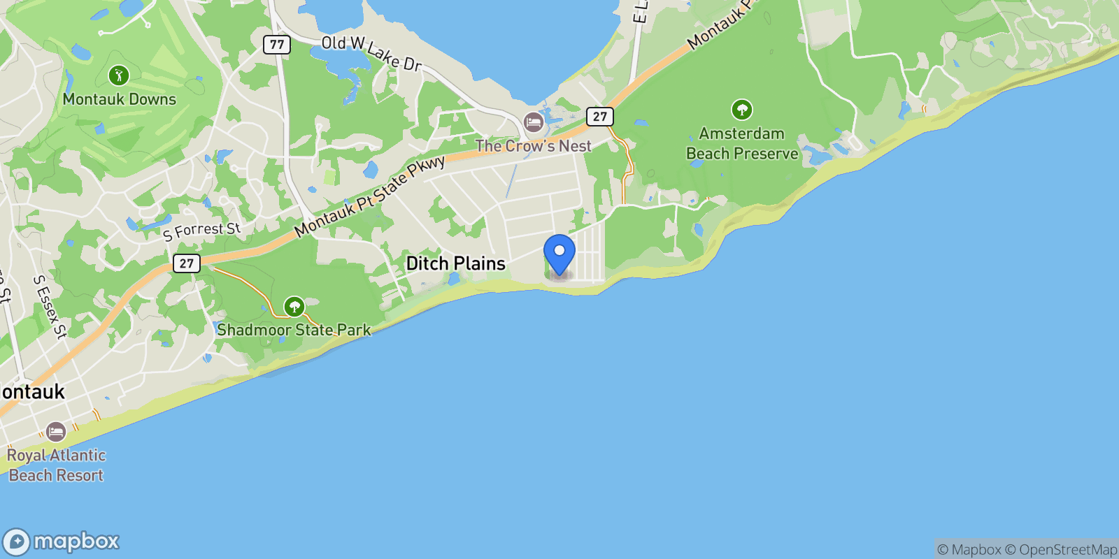 Map showing 100 Deforest Road, Montauk, NY 11954, Montauk, New York, United States.