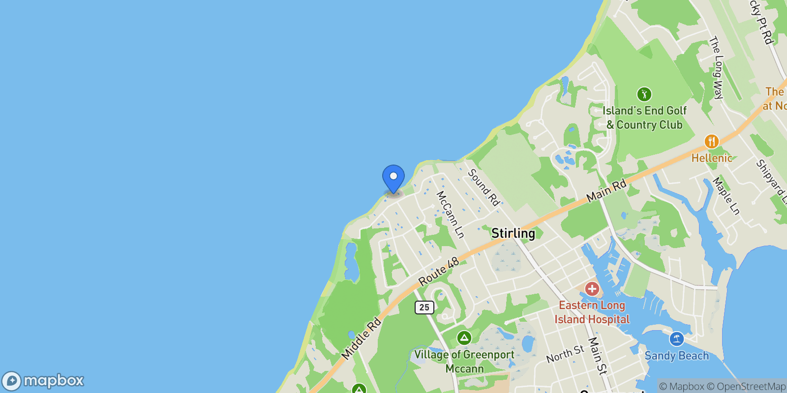 Map showing 2100 Sound Drive, Greenport West, New York, United States.