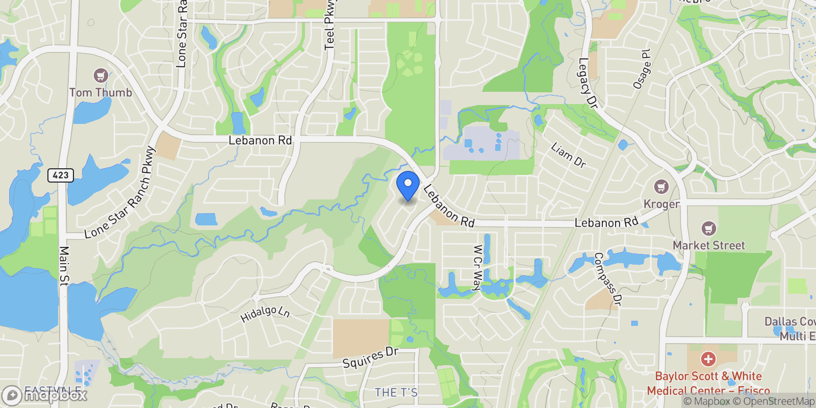 Map showing 4560 Cheetah Trail, Frisco, Texas, United States.