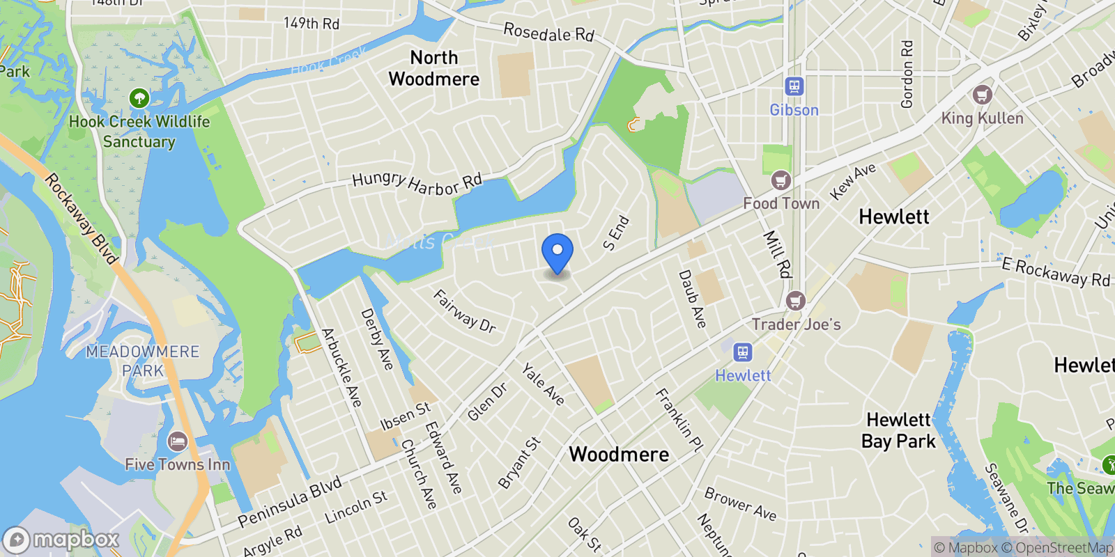 Map showing 526 Hazel Drive, Woodmere, New York, United States.