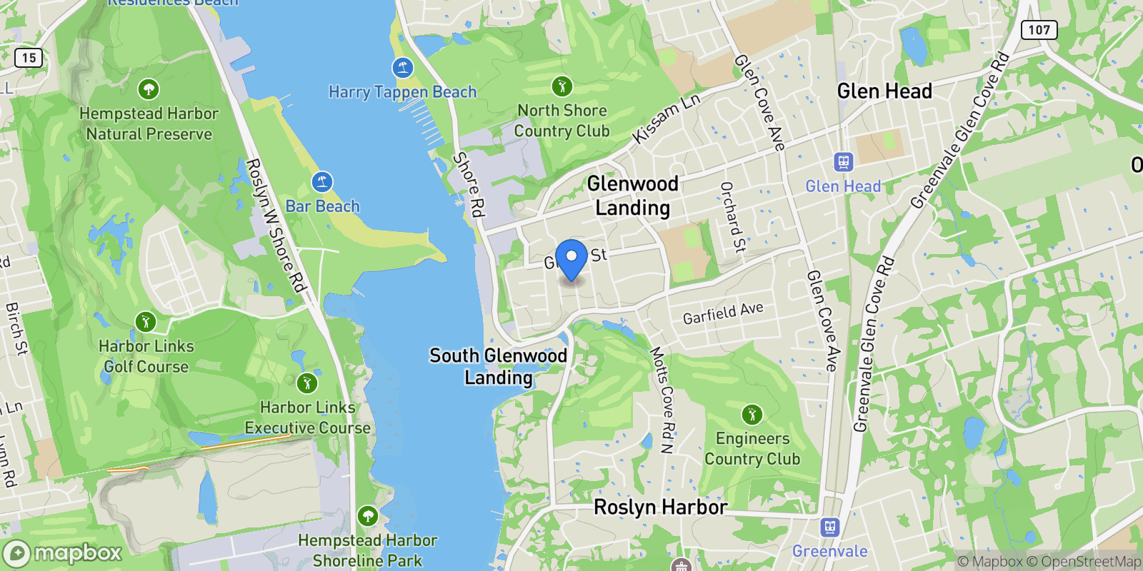 Map showing 8 Maple Street, Roslyn Harbor, New York, United States.