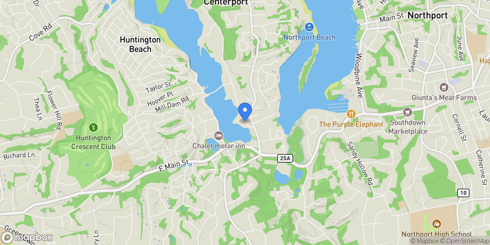 Map showing 3 Crescent Court, Centerport, New York, United States.
