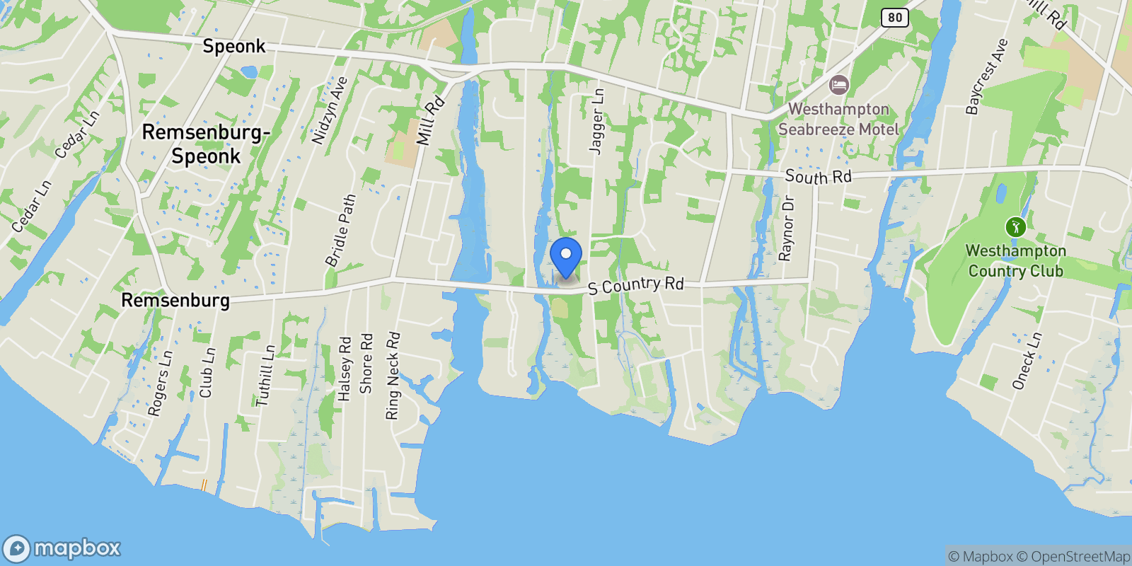 Map showing 56 S Country Road, Westhampton, New York, United States.