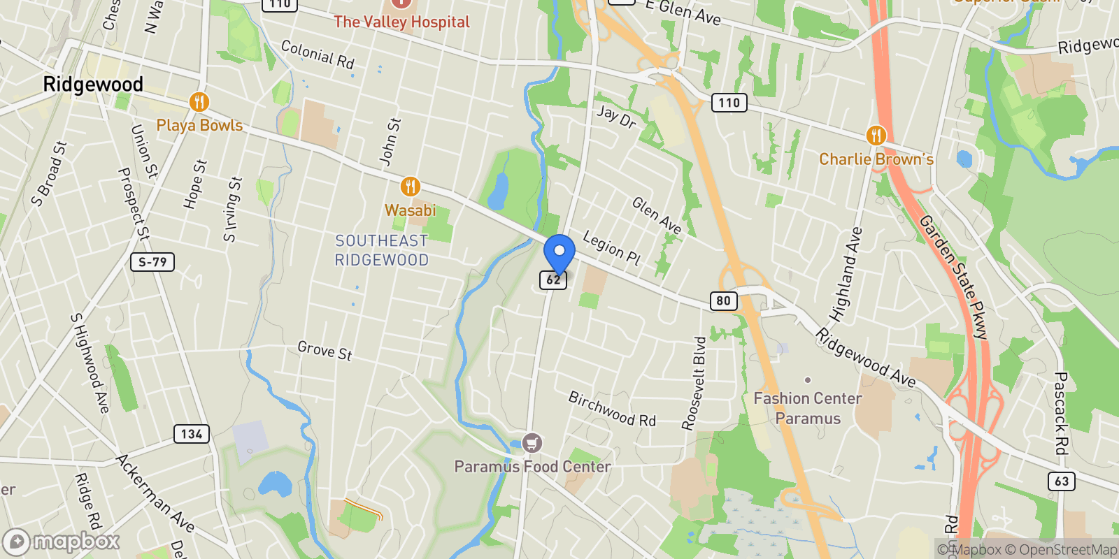 Map showing 133 Morristown Place, Paramus, NJ, 07652, USA, Paramus, New Jersey, United States.