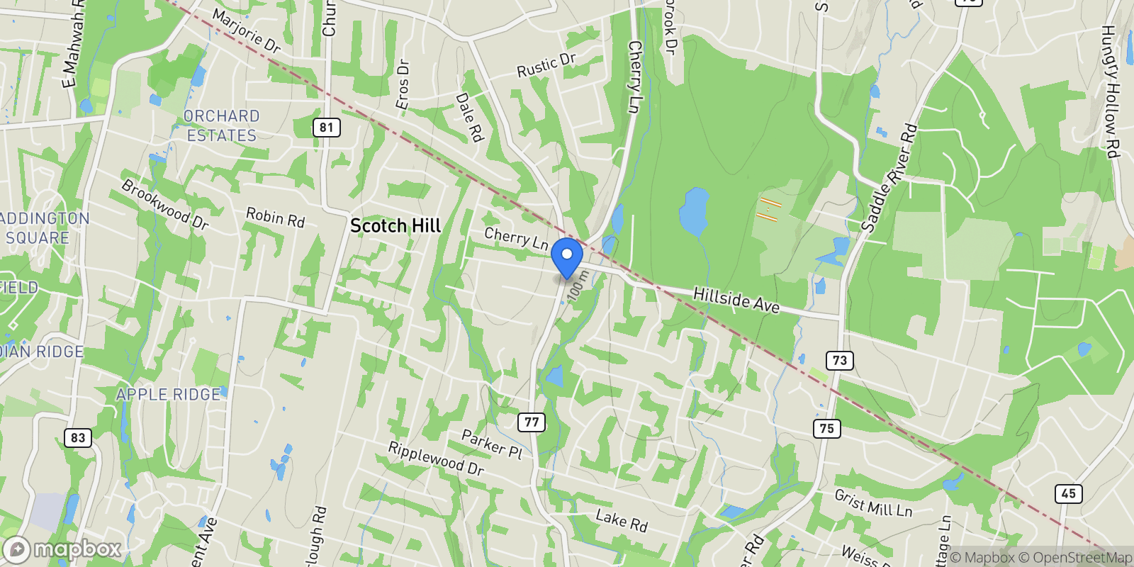 Map showing 584 W Saddle River Road, Upper Saddle River, NJ, 07458, USA, Saddle River, New Jersey, United States.