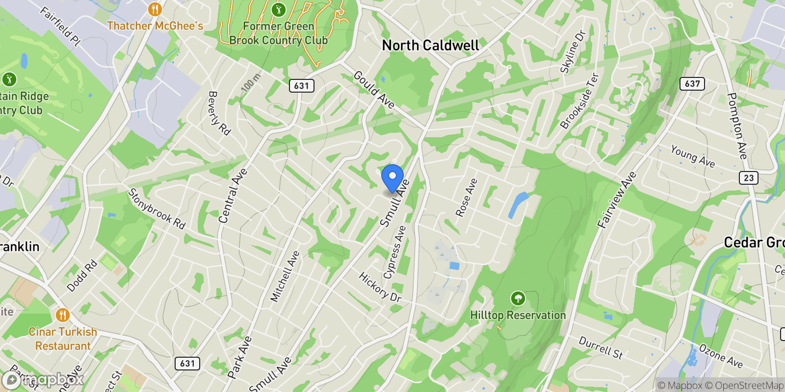 Map showing 25 Stony Brook Drive, North Caldwell, NJ, 07006, USA, Caldwell, New Jersey, United States.