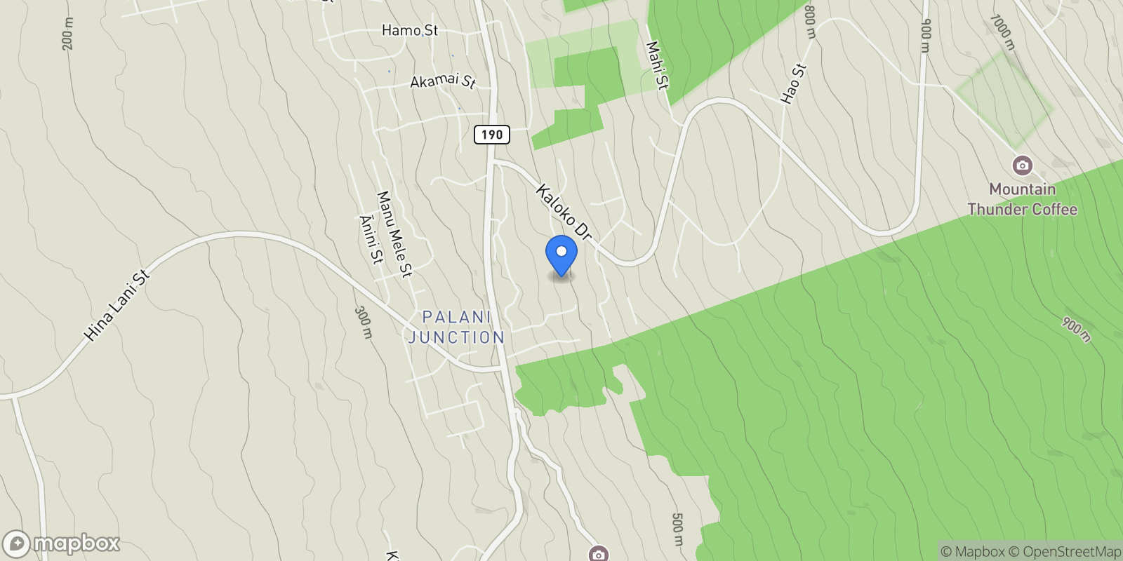 Map showing 73-4695 Pilialoha Rd , Kailua-kona, HI 96740, Kailua-Kona, Hawaii, United States.