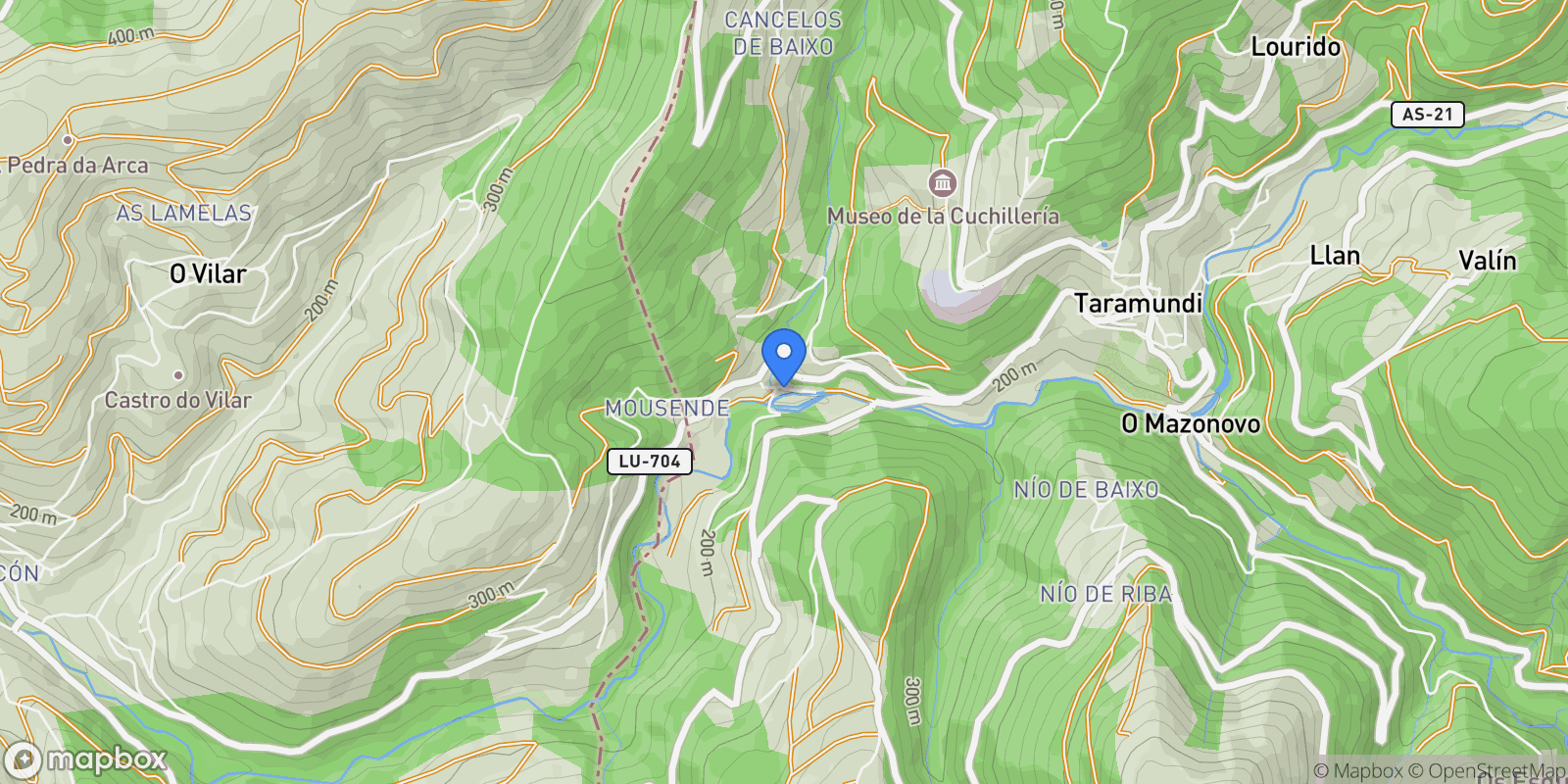 Map showing VEGA DE ZARZA, 19, Taramundi, Asturias, Spain.
