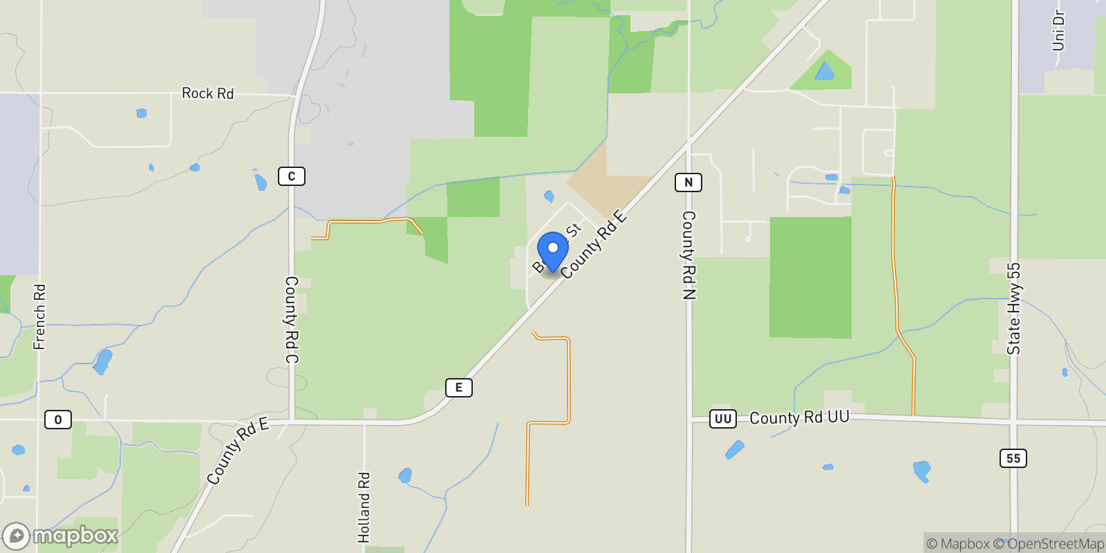 Map showing N3507 County Rd E, Appleton, WI 54913-9212, Appleton, Wisconsin, United States.