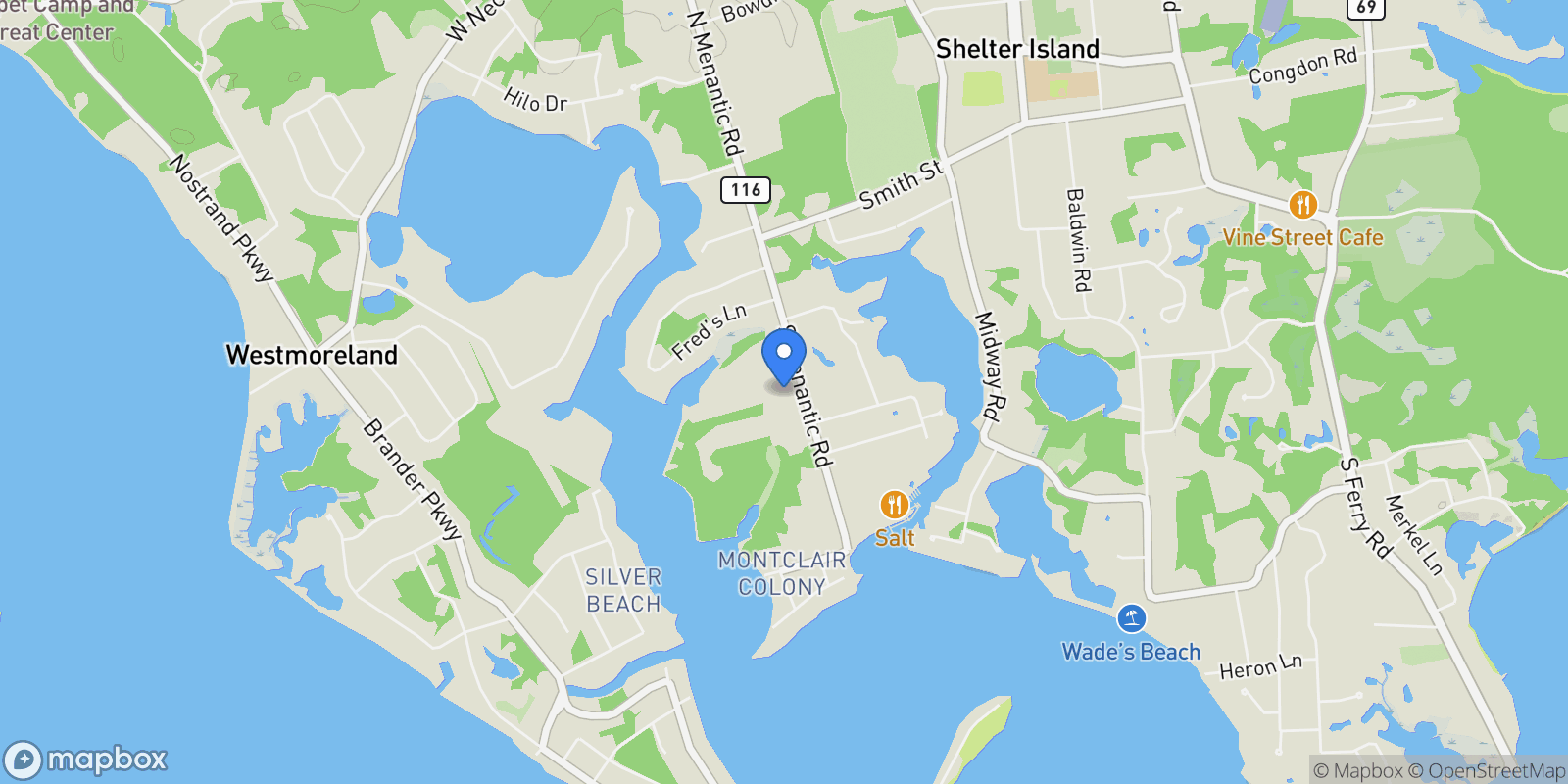 Map showing 26 S Menantic Road , Shelter Island, NY 11964, Shelter Island, New York, United States.
