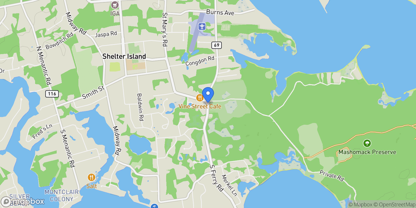 Map showing 47L S Ferry Road , Shelter Island, NY 11964, Shelter Island, New York, United States.