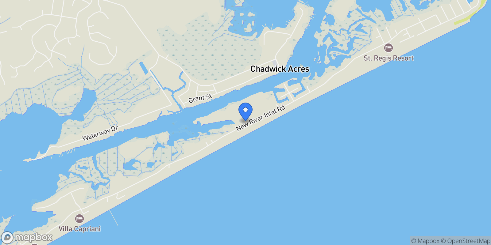 Map showing 113 Lacosta Place, North Topsail Beach, NC 28460, North Topsail Beach, North Carolina, United States.