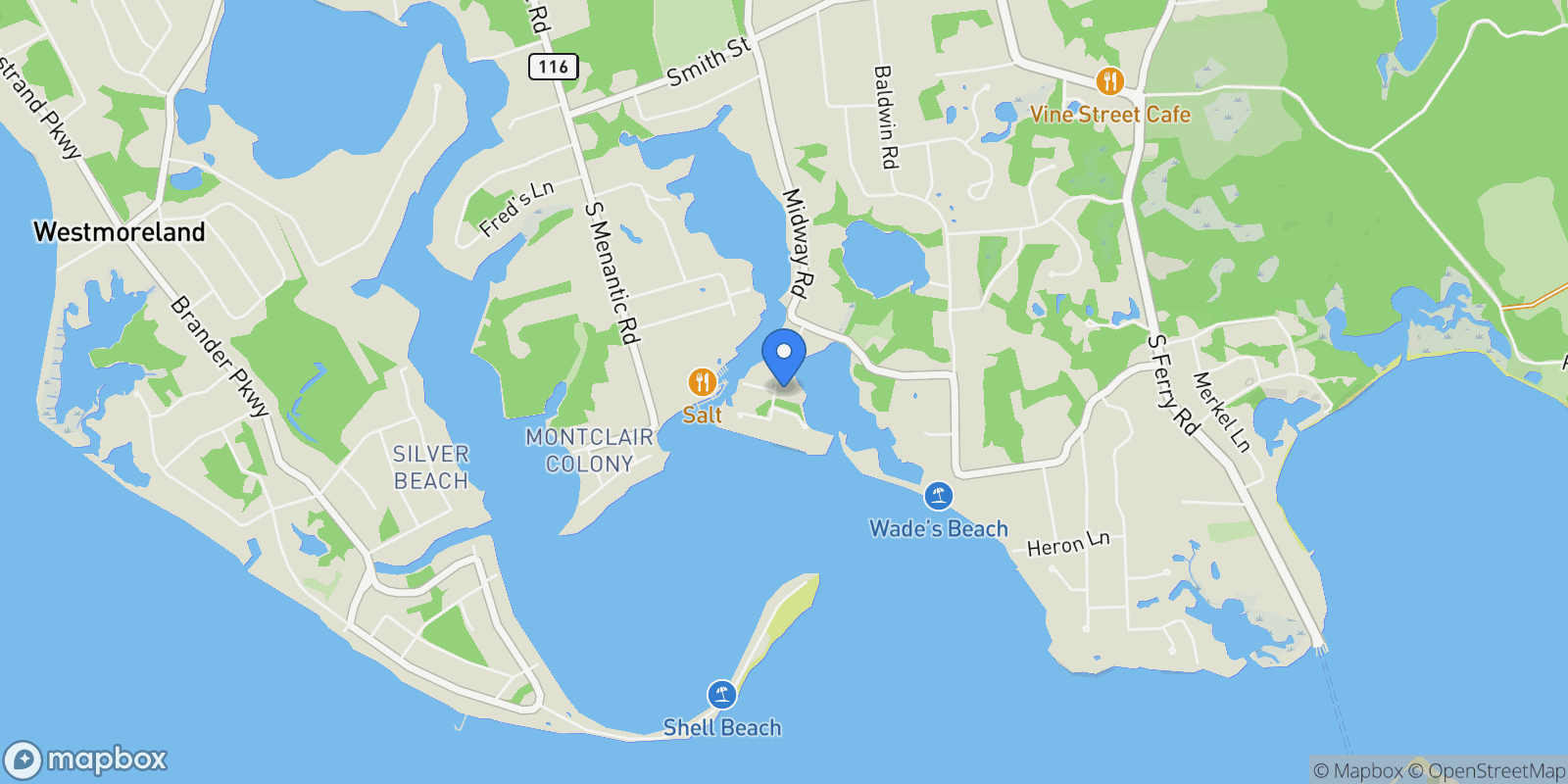 Map showing 13 Tarkettle Road, Shelter Island, NY 11964, Shelter Island, New York, United States.