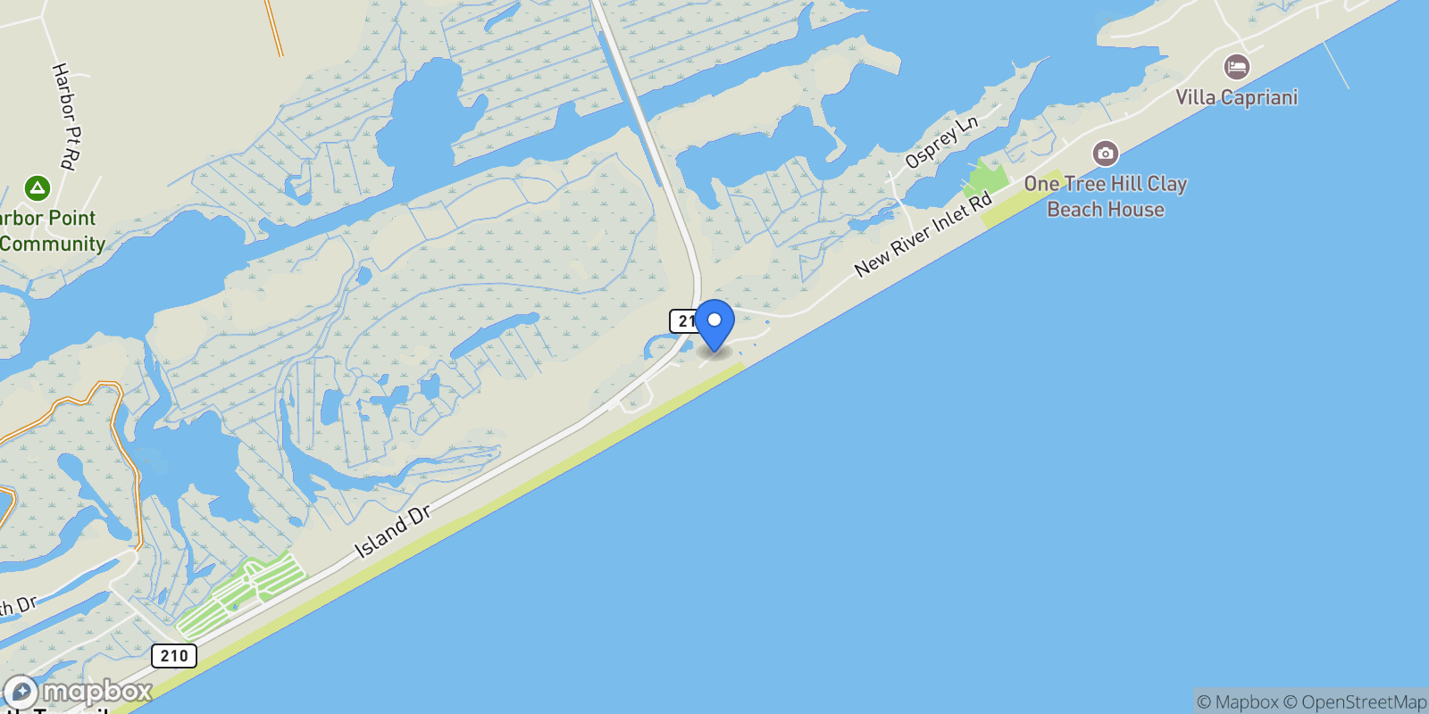 Map showing 145 Oceanview Lane, North Topsail Beach, NC 28460, North Topsail Beach, North Carolina, United States.