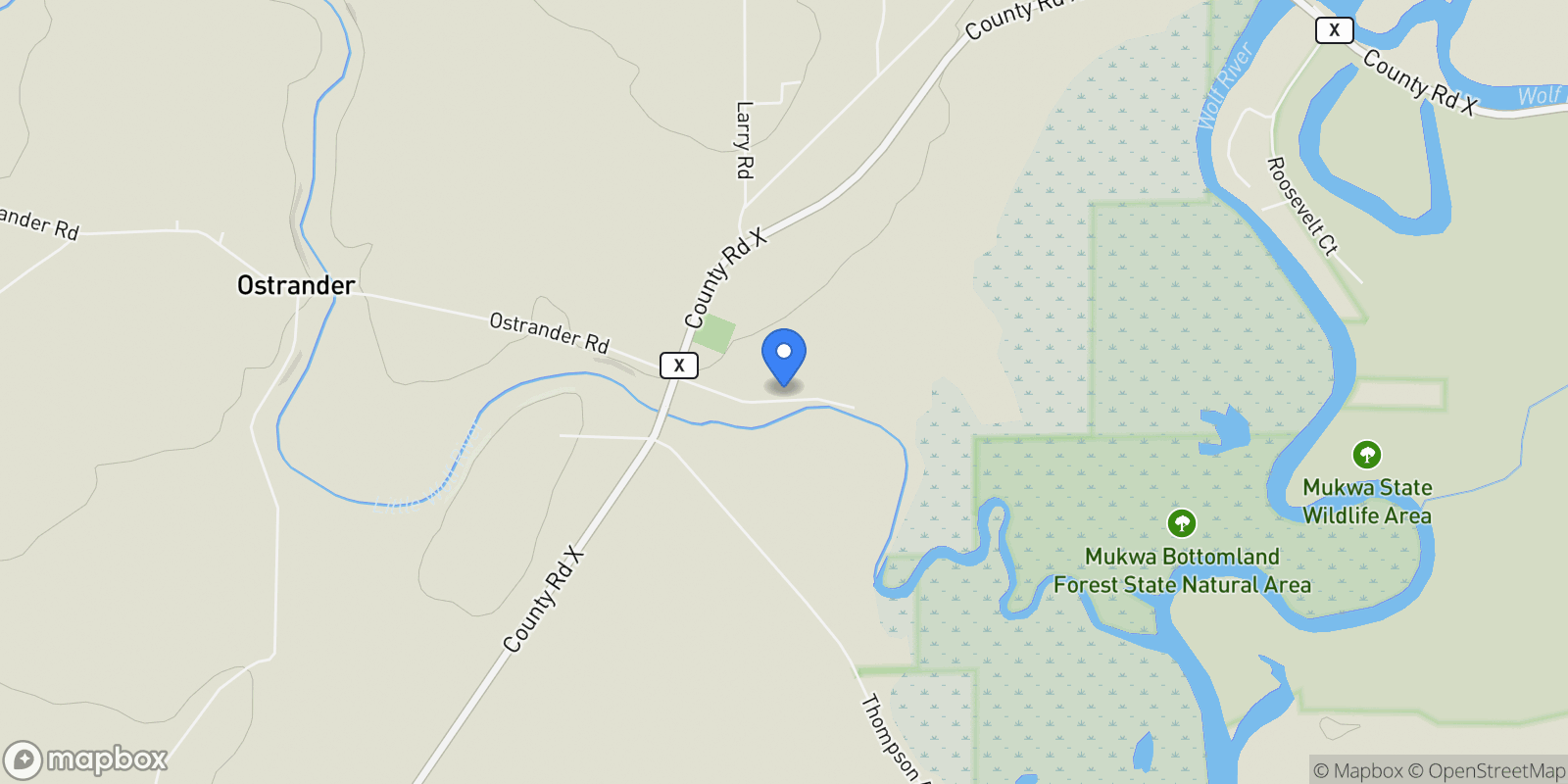 Map showing E8130 Flease Road , 2, New London, WI 54961-8021, New London, Wisconsin, United States.
