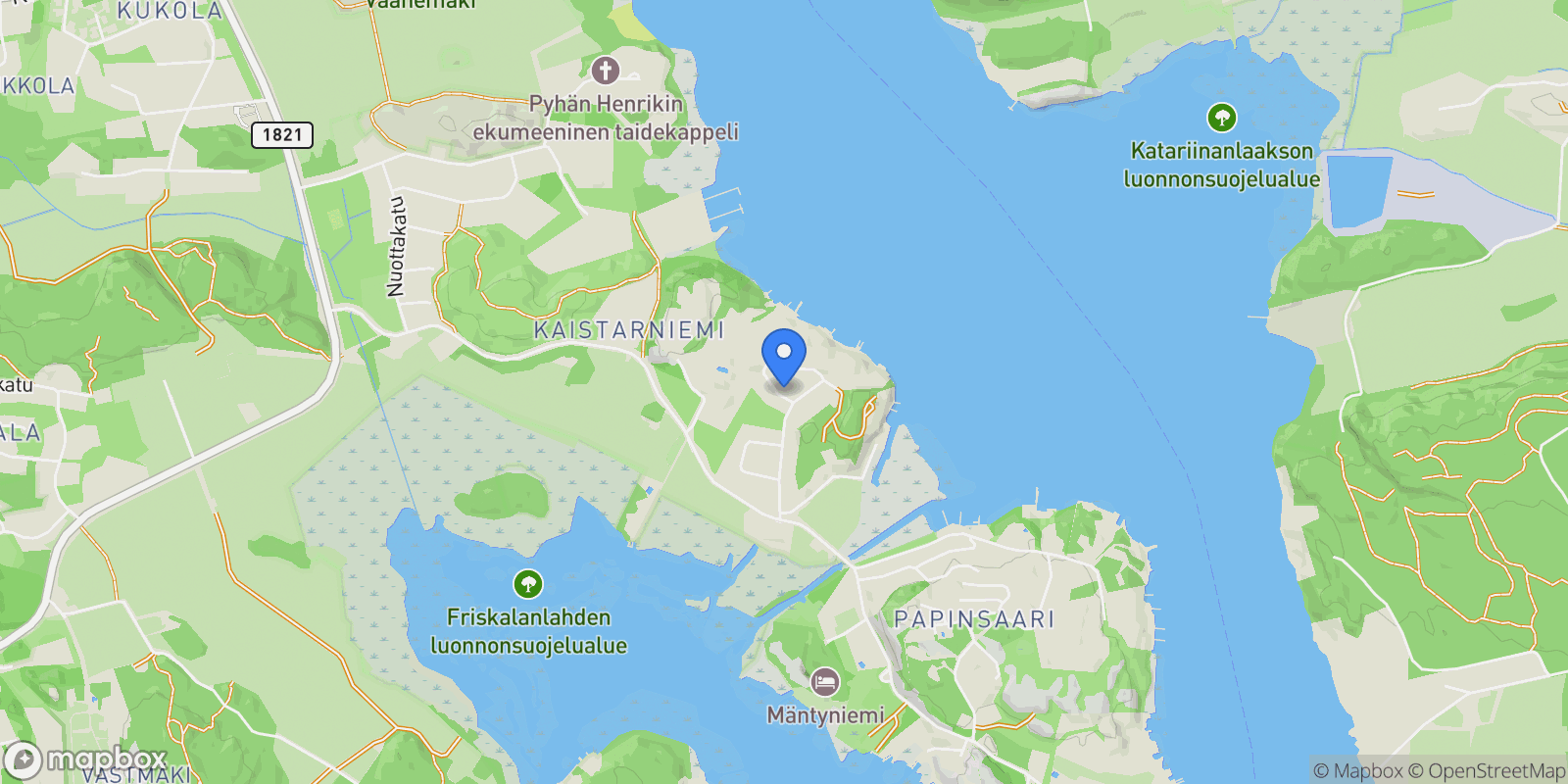 Map showing Hauenkaari 1, Maanpää, Southwest Finland, Finland.