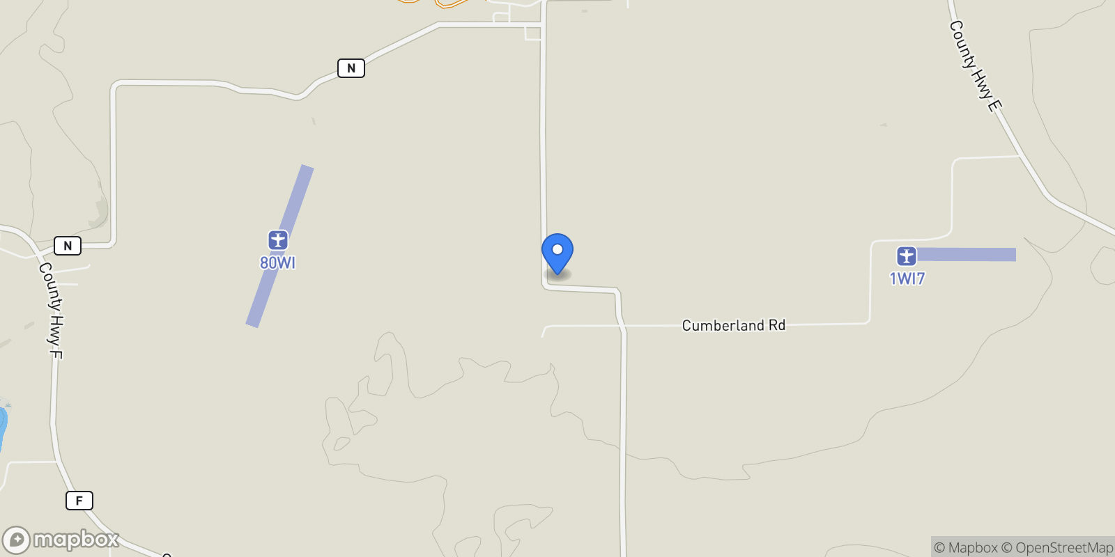 Map showing N1180 County Road Ee, Redgranite, WI 54970, Redgranite, Wisconsin, United States.