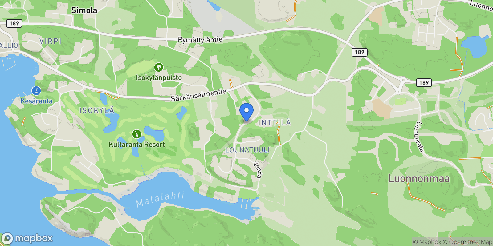 Map showing Lounatuuli 18, Naantali, Finland.
