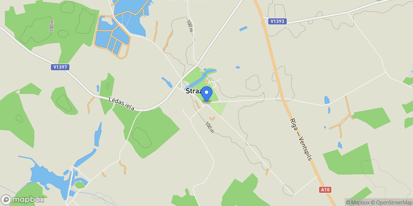 Map showing ReÅ†Ä£es, Strades dstr, Strazde, Talsi Municipality, Latvia.