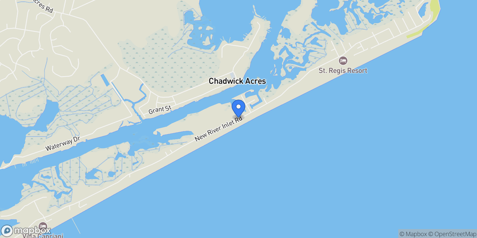 Map showing 105 Bay Court, North Topsail Beach, NC 28460, North Topsail Beach, North Carolina, United States.