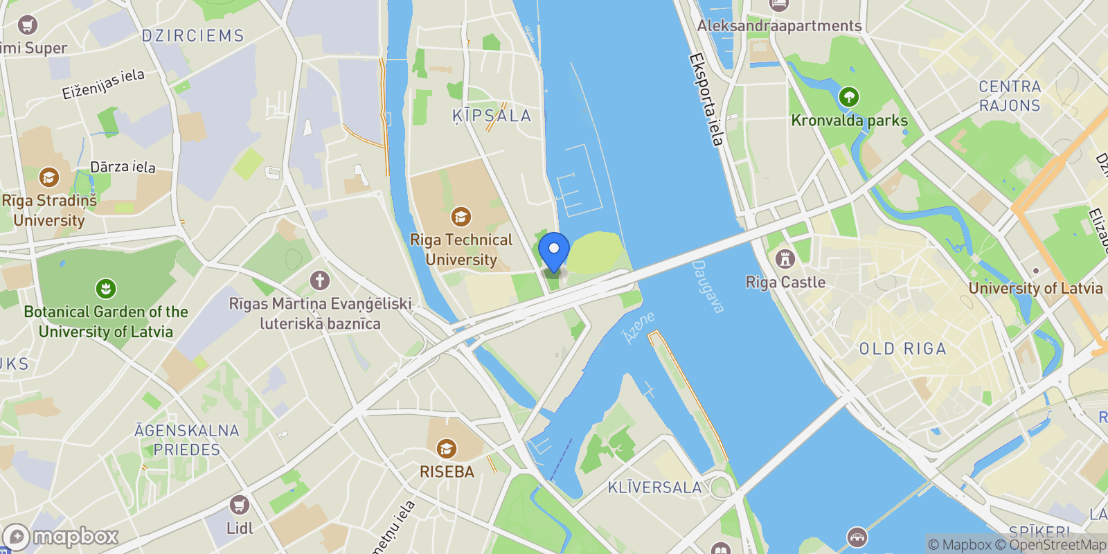 Map showing Balasta dambis 14, Rīga, Riga, Latvia.