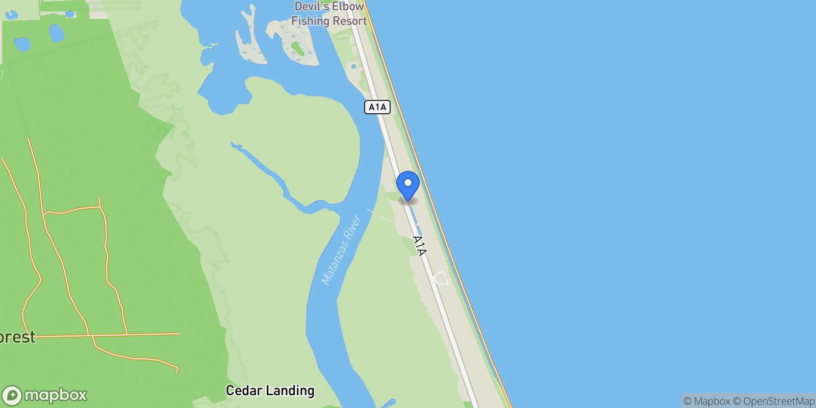 Map showing 7900 A1A S A201, St. Augustine, Florida, United States.