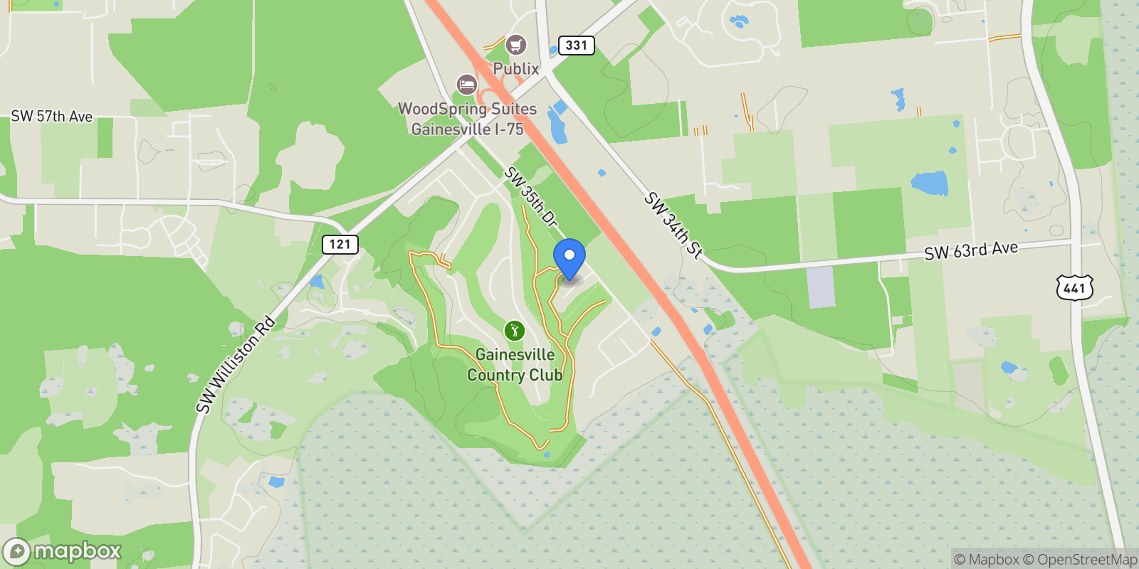 Map showing 3300 SW 62ND LANE, Gainesville, Florida, United States.