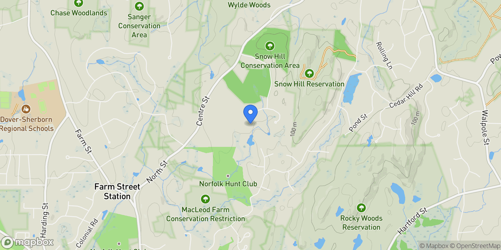 Map showing 8 Hamlins Crossing , Dover, MA 02030, Dover, Massachusetts, United States.