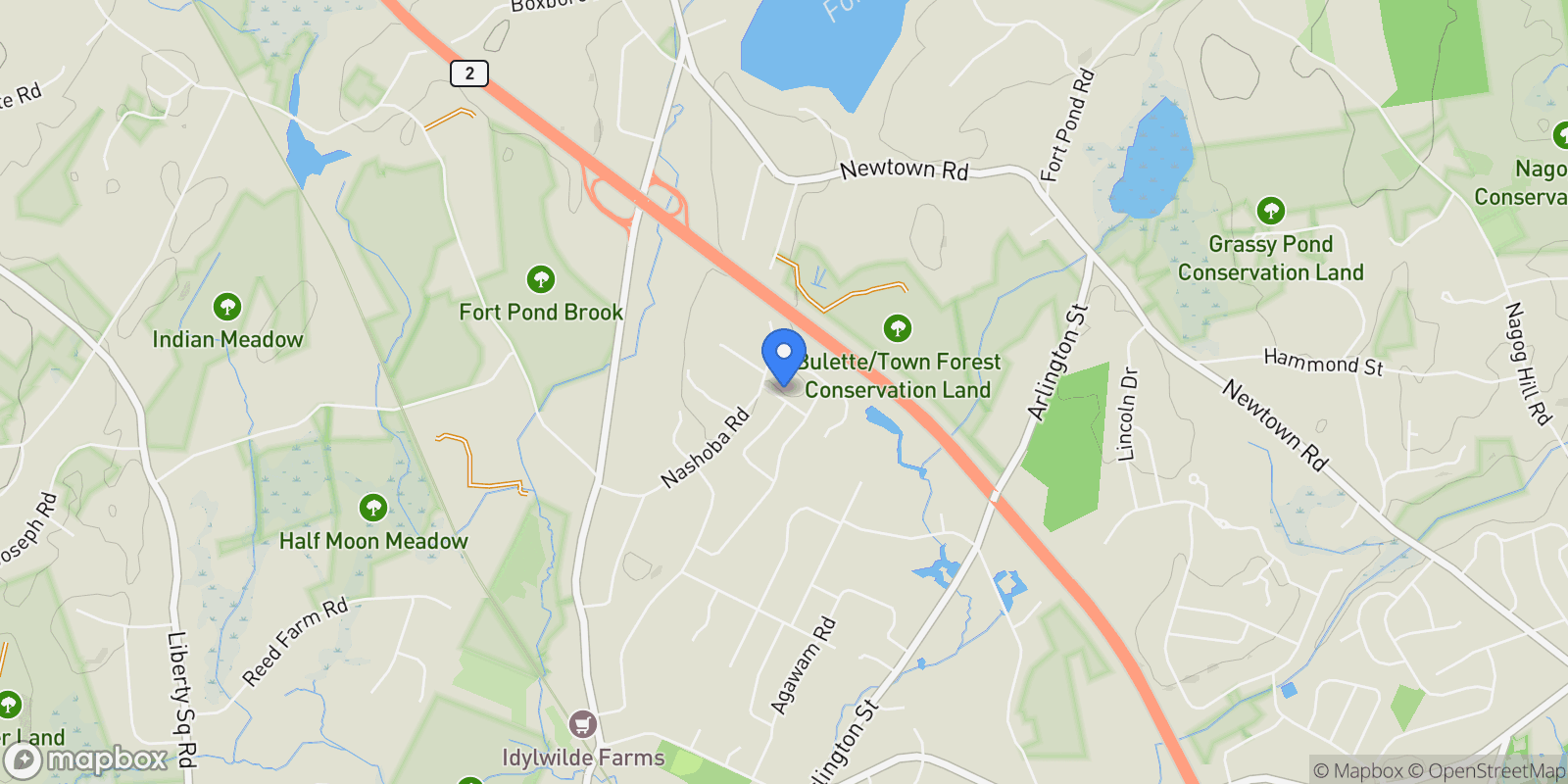 Map showing 4  Huron Road , Acton, MA 01720, Acton, Massachusetts, United States.