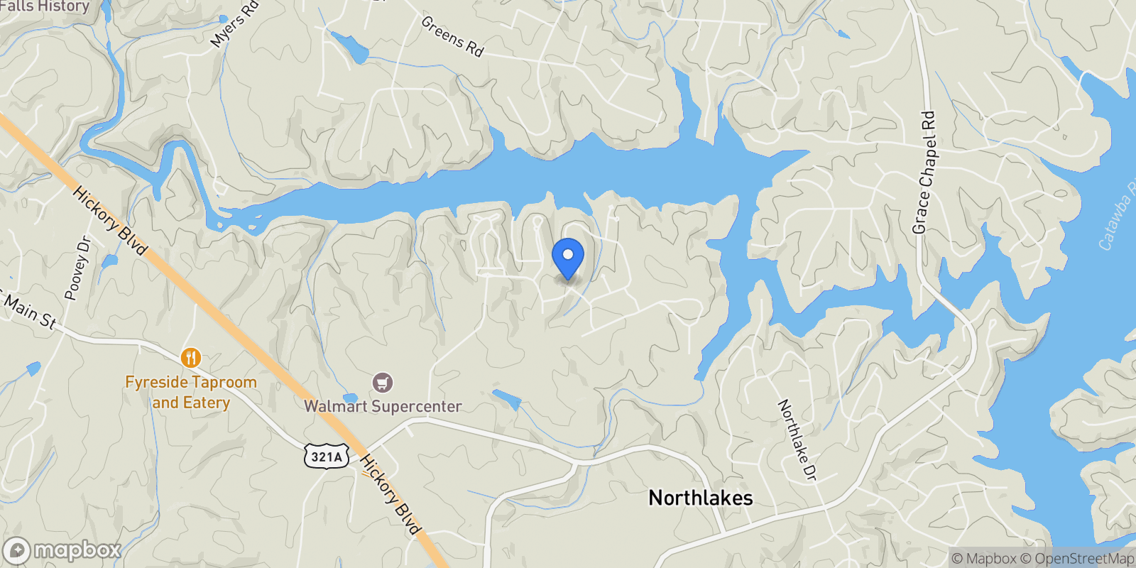 Map showing 104 Blackhawk Ridge Court, Granite Falls, NC 28630, Granite Falls, North Carolina, United States.