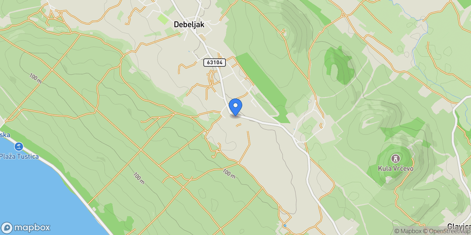 Map showing Sukosan, Zadar County, Croatia.