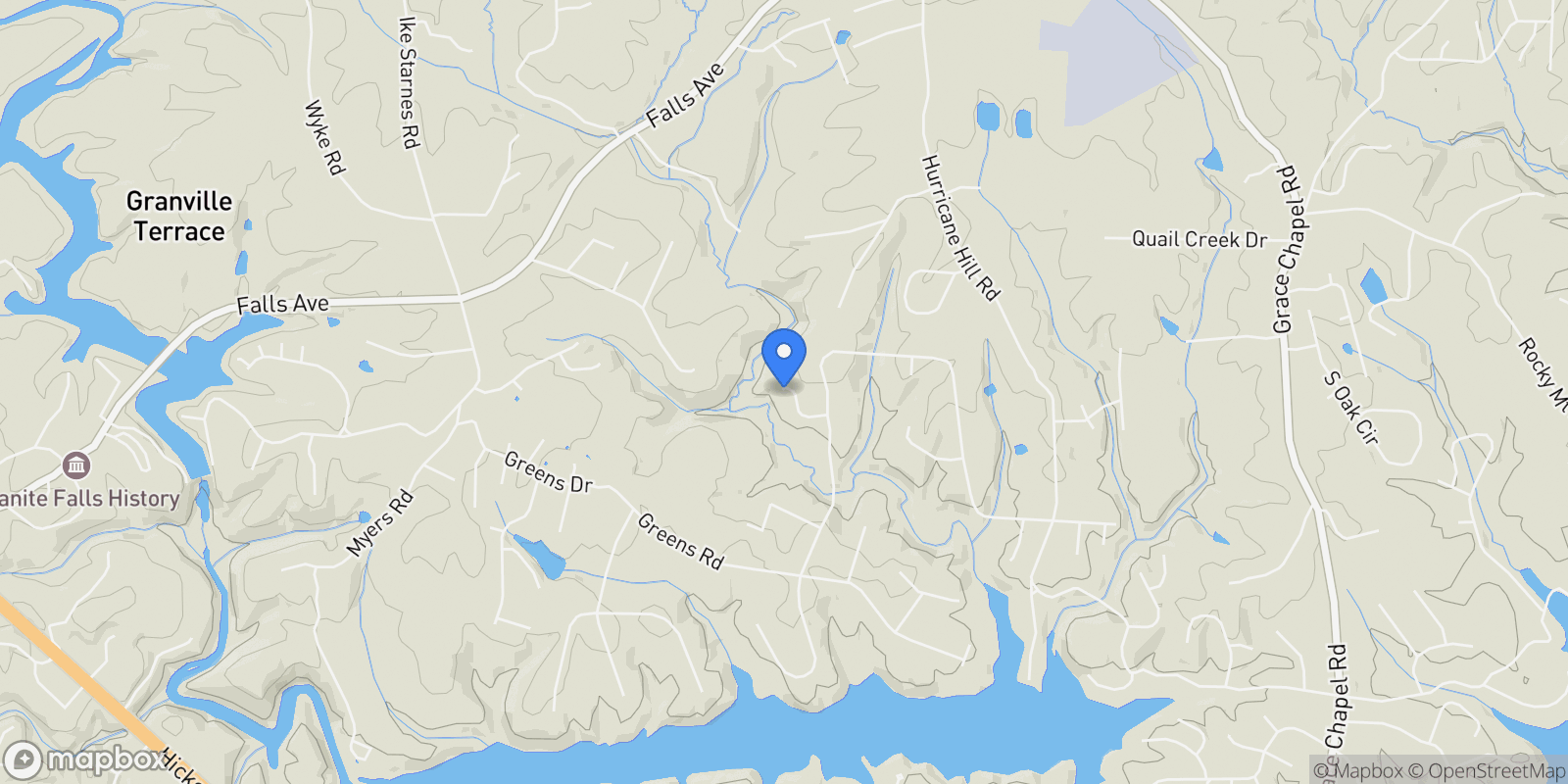 Map showing 5487 Back Shore Drive, Granite Falls, NC 28630, Granite Falls, North Carolina, United States.