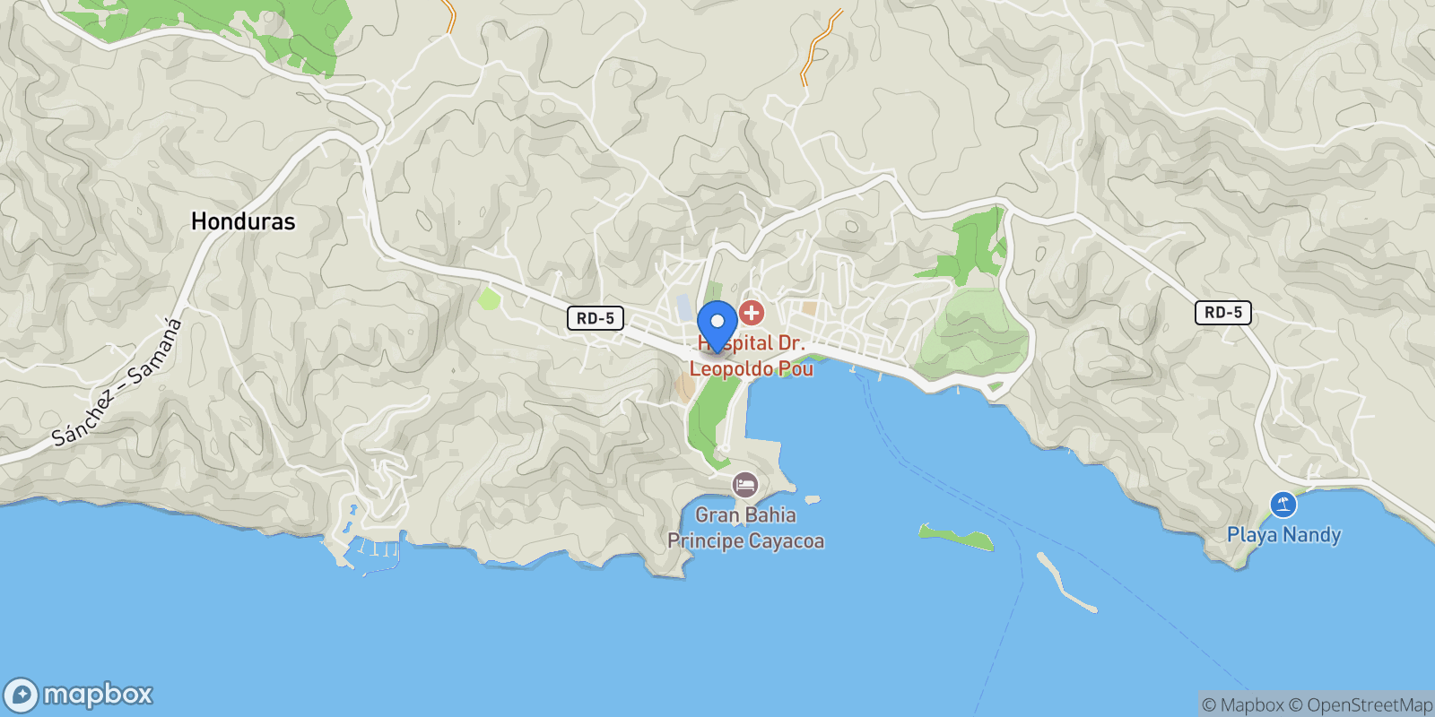 Map showing 32000 Samana, Dominican Republic, Samana, Samaná Province, Dominican Republic.