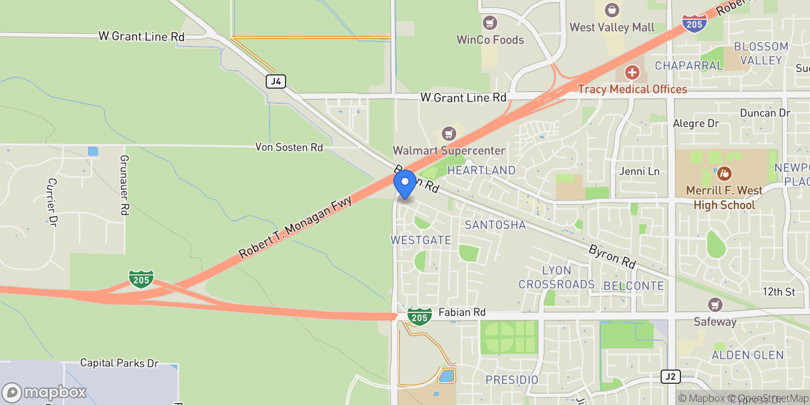 Map showing 3251 Milton Jenson Way, Tracy, CA 95377, Tracy, California, United States.