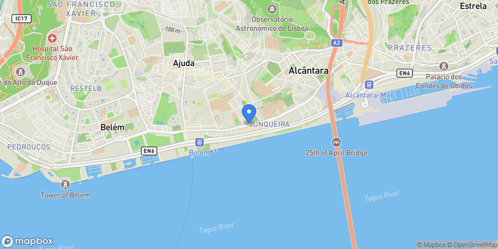 Map showing R. da Junqueira, 1300 Lisboa, Portugal, Alcantara, Lisbon, Portugal.