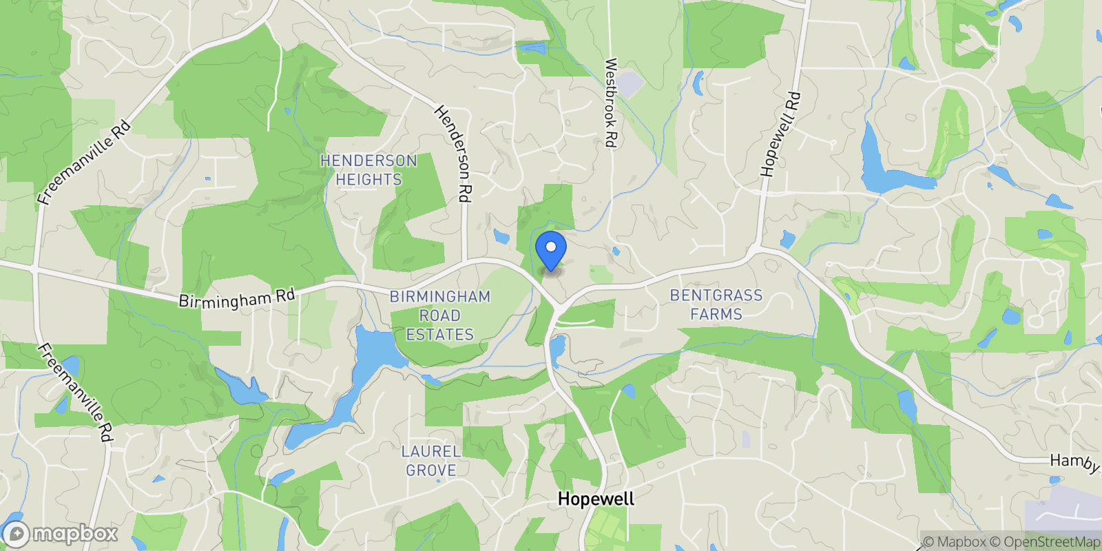 Map showing 2425 Birmingham Road, Milton, Georgia, United States.