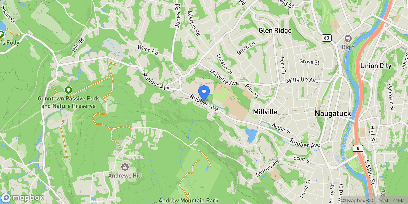 Map showing 671 Rubber Avenue, Naugatuck, CT 06770, Naugatuck, Connecticut, United States.
