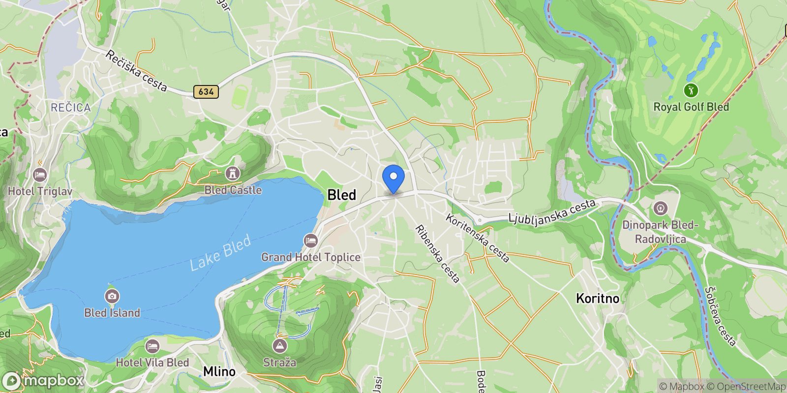 Map showing 4260 Bled, Slovenia, Bled, Radovljica, Slovenia.