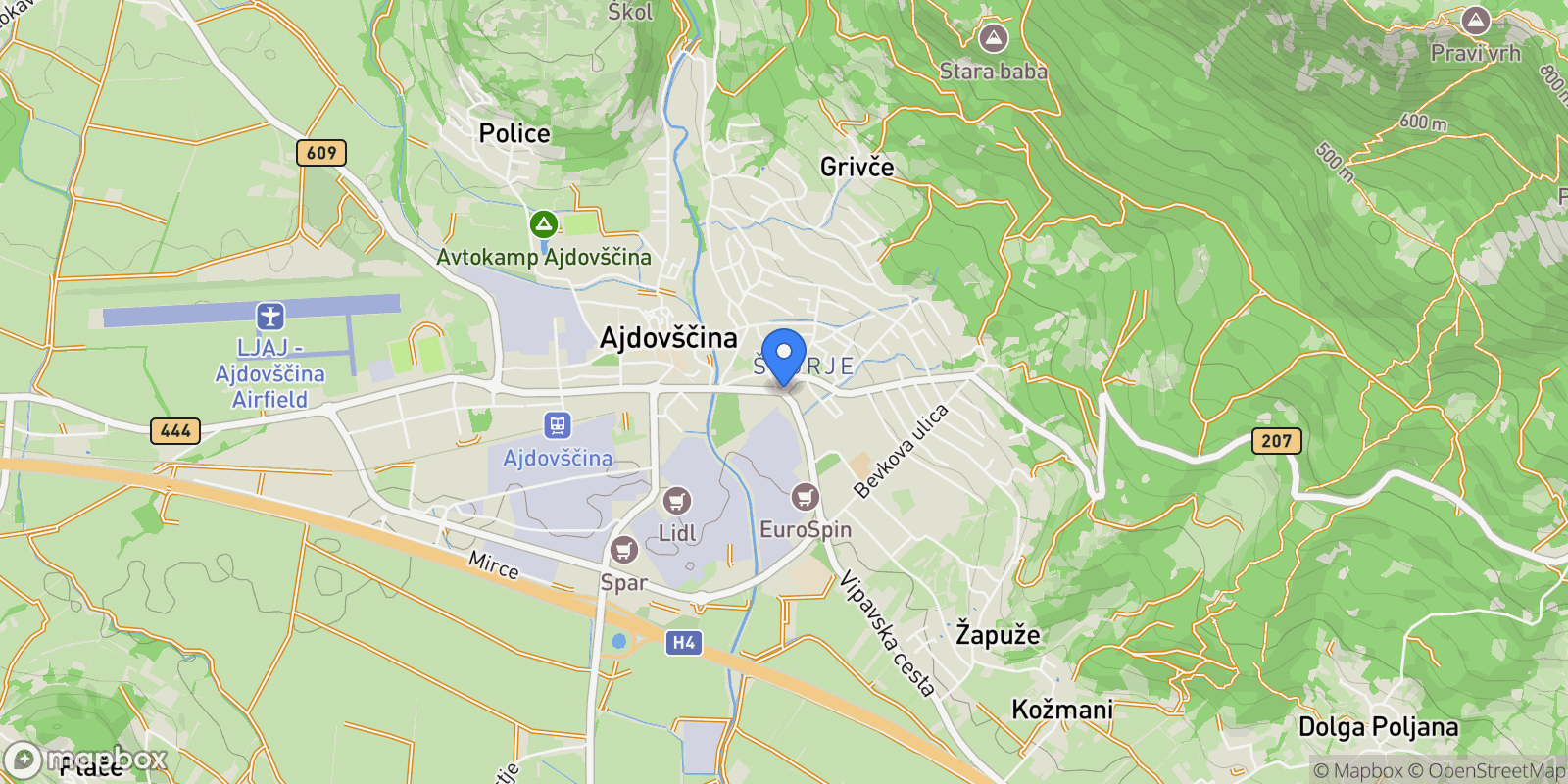Map showing 5270 Ajdovščina, Slovenia, Ajdovščina, Ajdovščina, Slovenia.