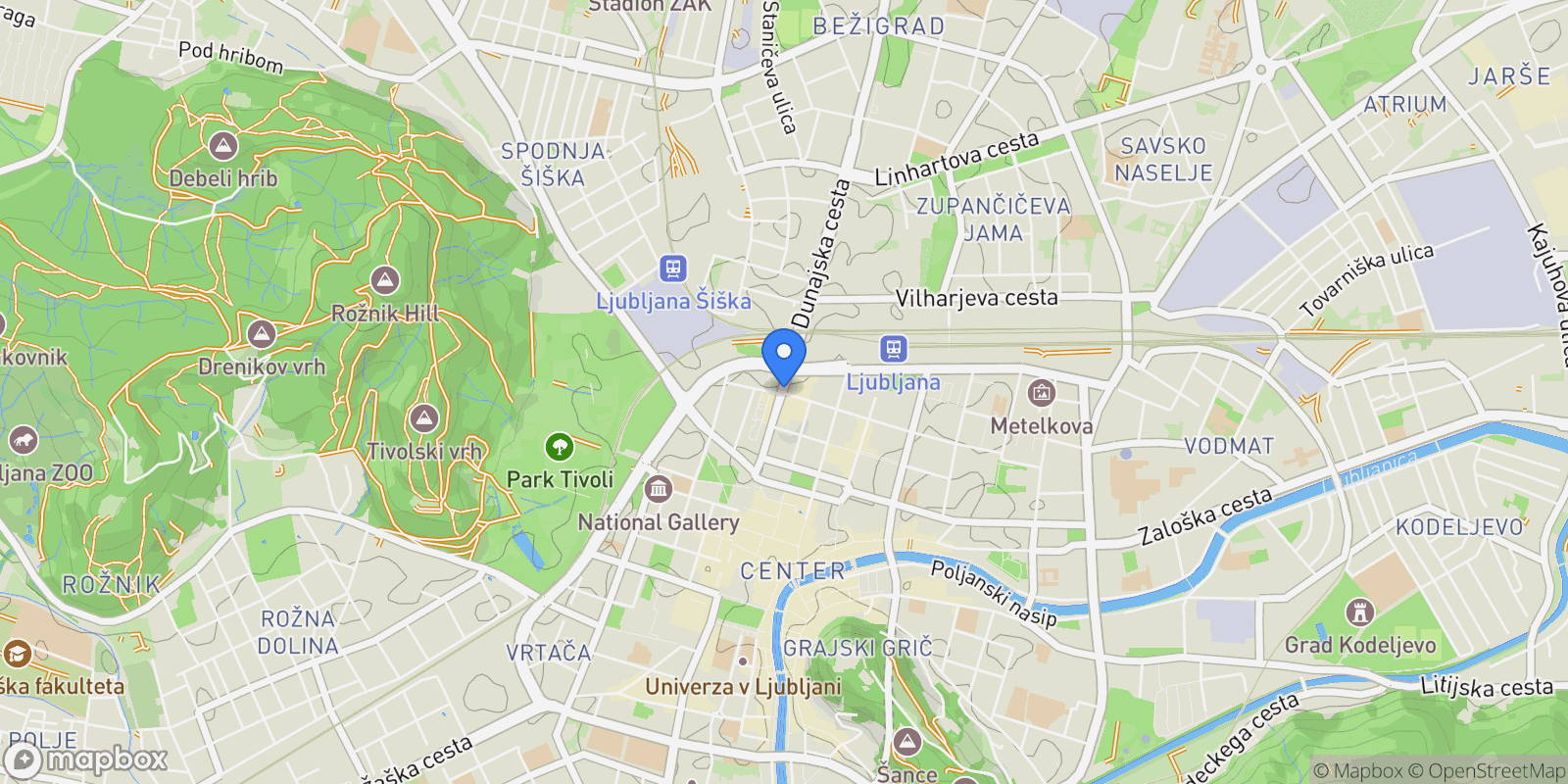 Map showing Ljubljana, Slovenia, Ljubljana, Ljubljana, Slovenia.