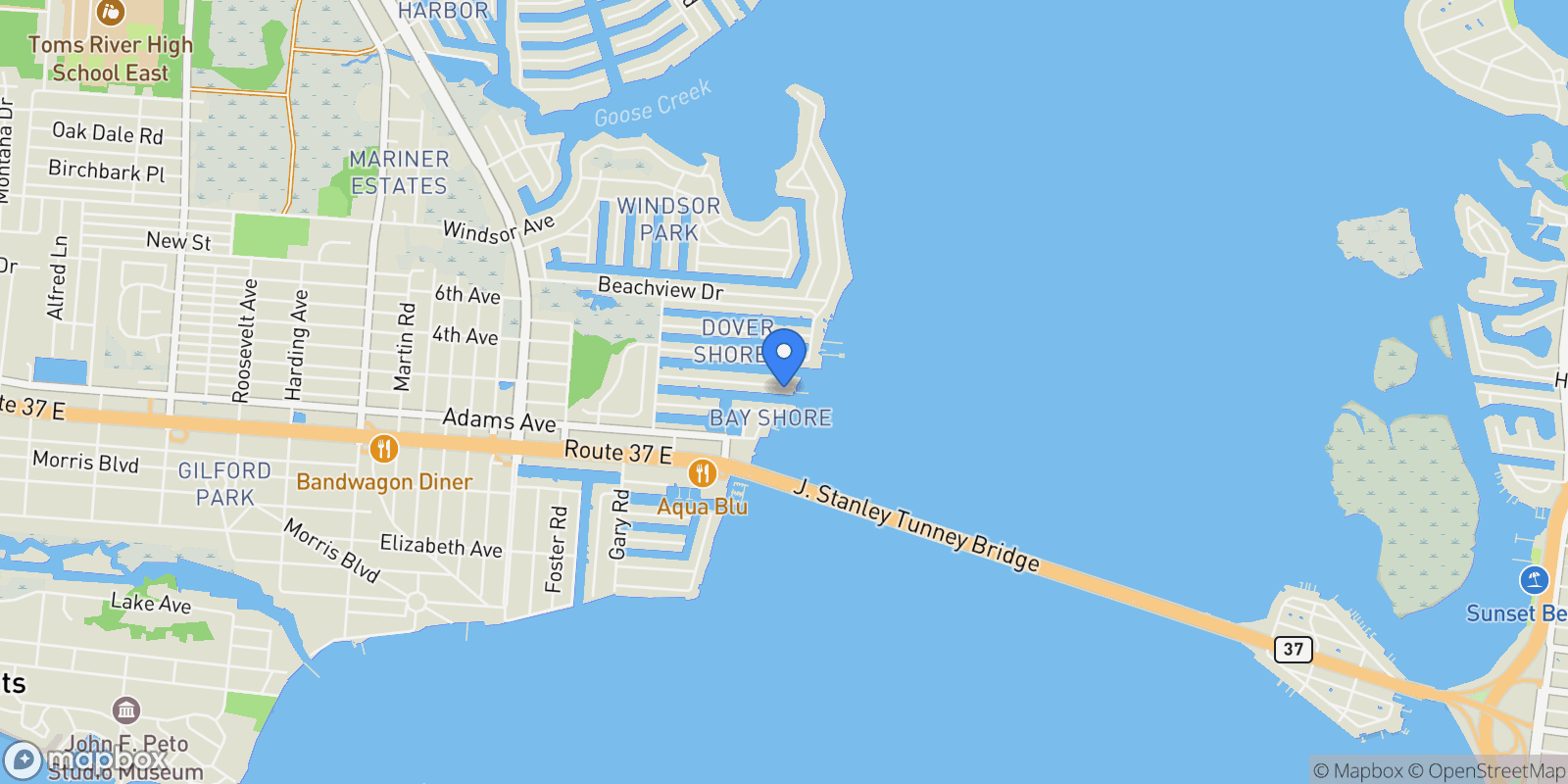 Map showing 3461 Maritime Dr, Toms River, NJ 08753, Toms River, New Jersey, United States.
