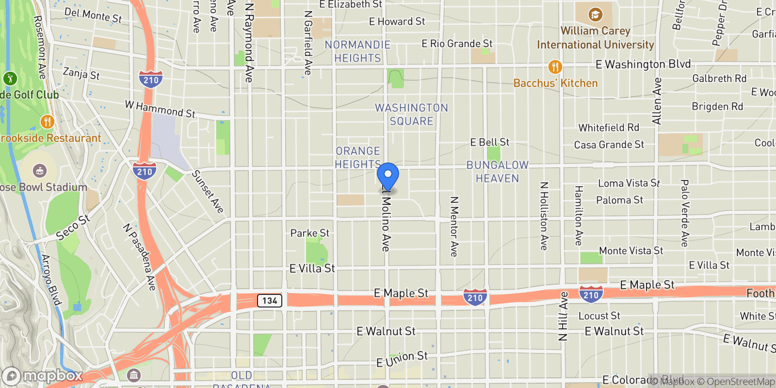 Map showing 790 N El Molino, Altadena, California, United States.