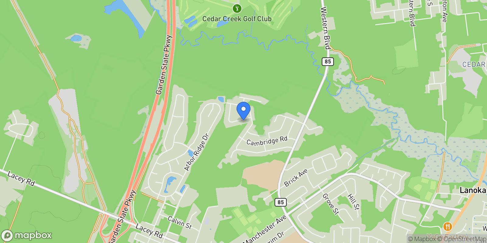 Map showing 706 Radcliffe Rd, Lanoka Harbor, NJ 08734, Lacey Township, New Jersey, United States.