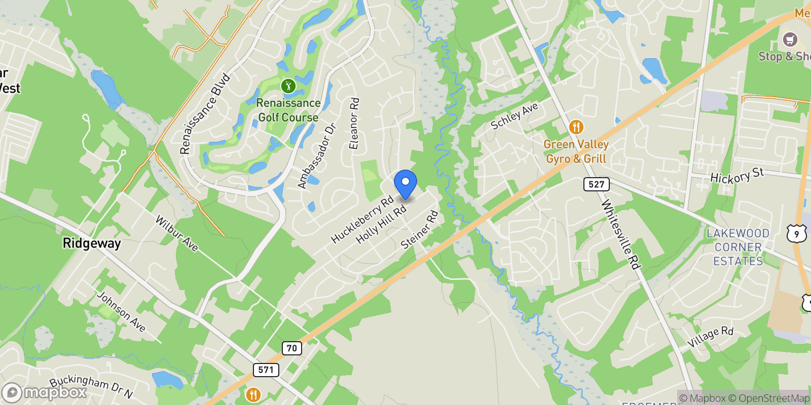Map showing 2525 Holly Hill Rd, Manchester, NJ 08759, Manchester Township, New Jersey, United States.