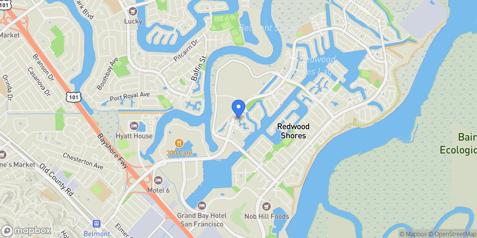 Map showing 203 Shorebird Circle , Redwood City, CA 94065, Redwood City, California, United States.