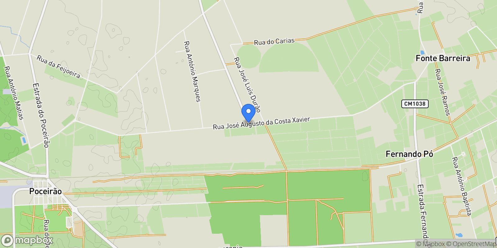 Map showing Poceirao e Marateca, Setubal, Portugal.