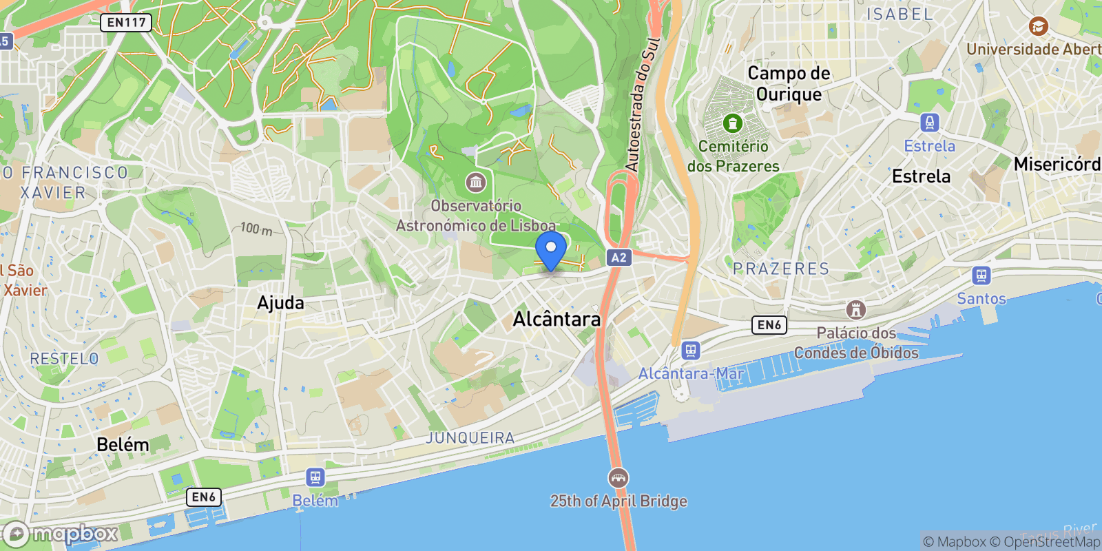Map showing Alcântara, Portugal, Alcantara, Lisbon, Portugal.