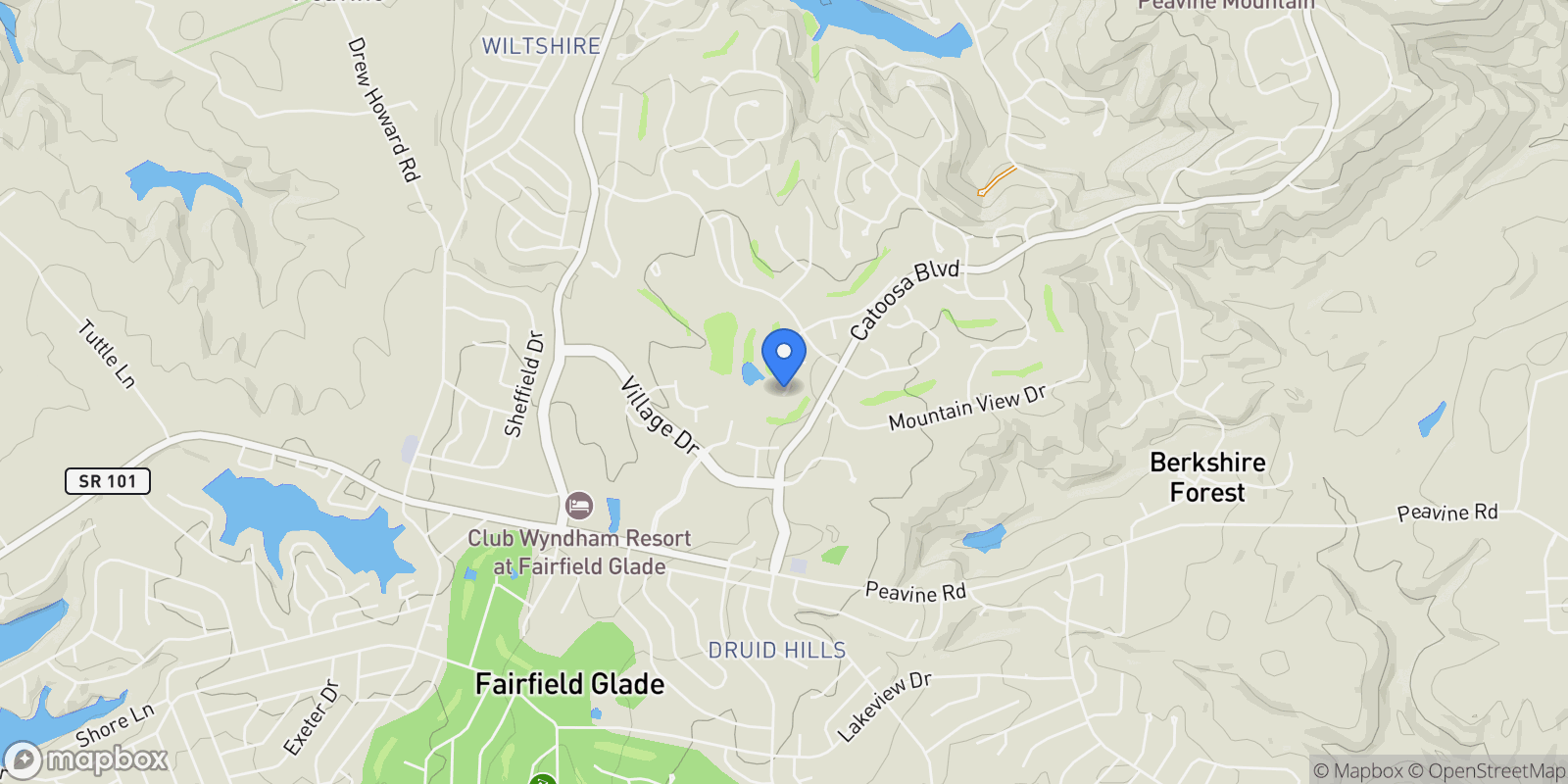 Map showing 21 Amesbury Court, Crossville, TN 38558, Crossville, Tennessee, United States.