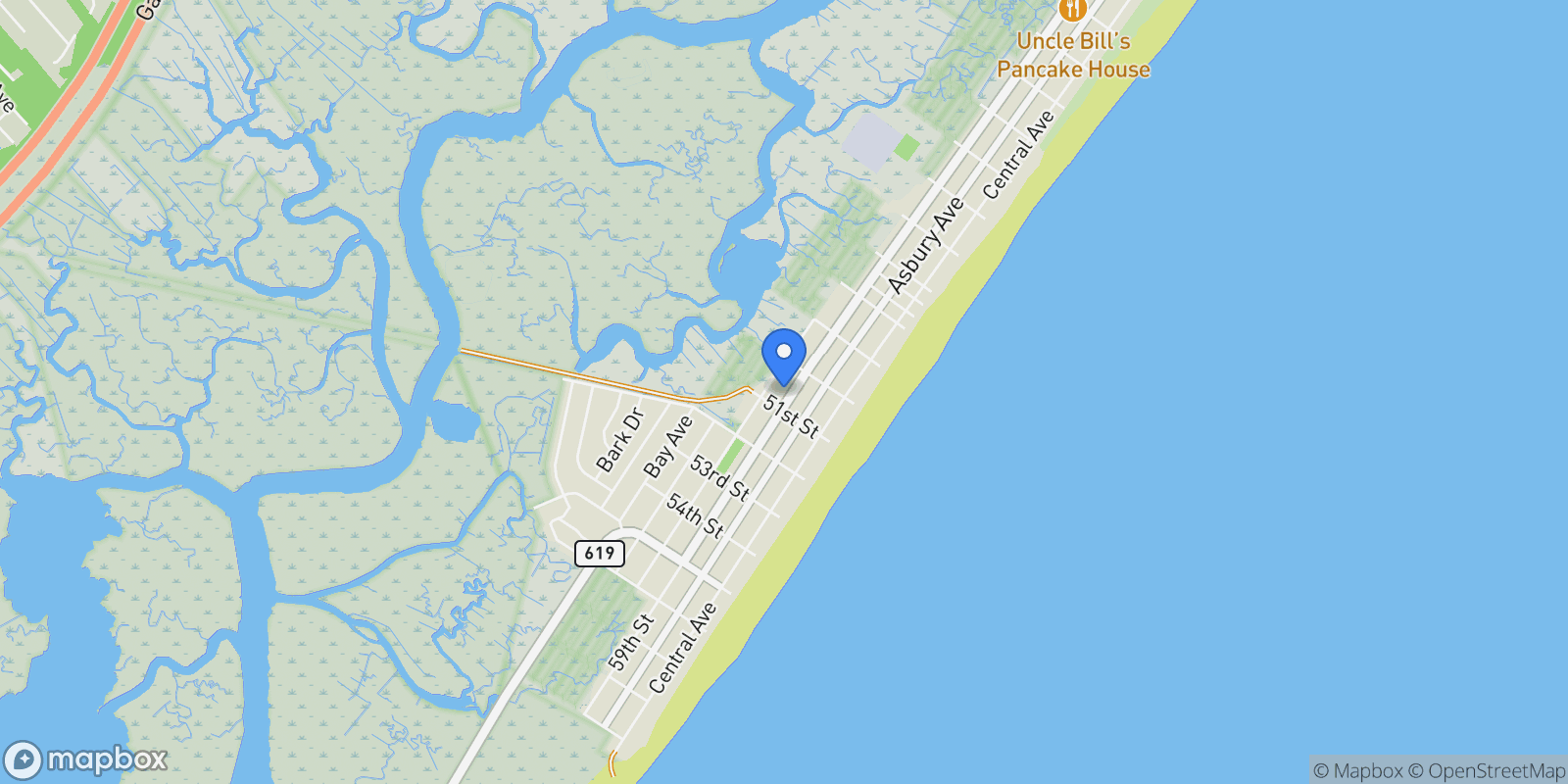 Map showing 5040 West Avenue Unit 1, Ocean City, NJ 08226, Ocean City, New Jersey, United States.